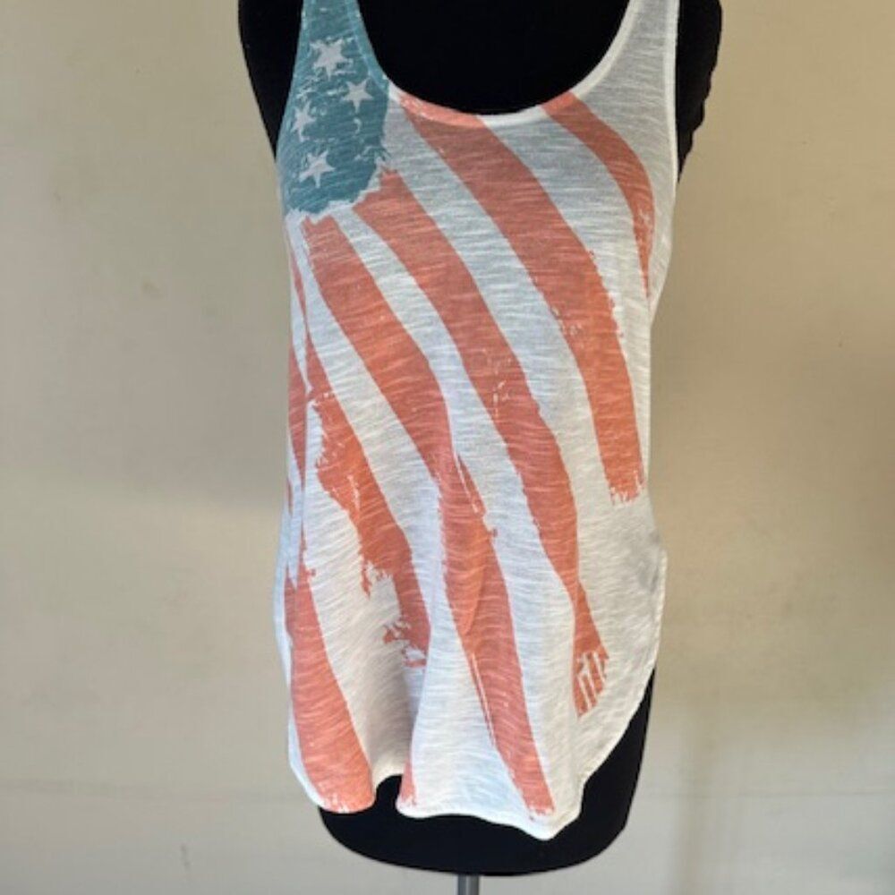 Roper White Tank top with American Flag Design   8510